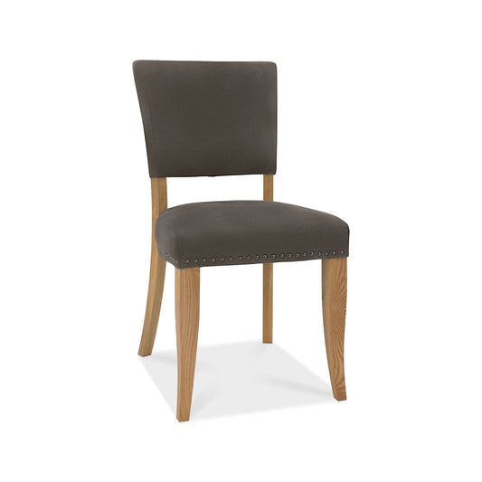Denver Rustic Oak Dining Chair - Dark Grey