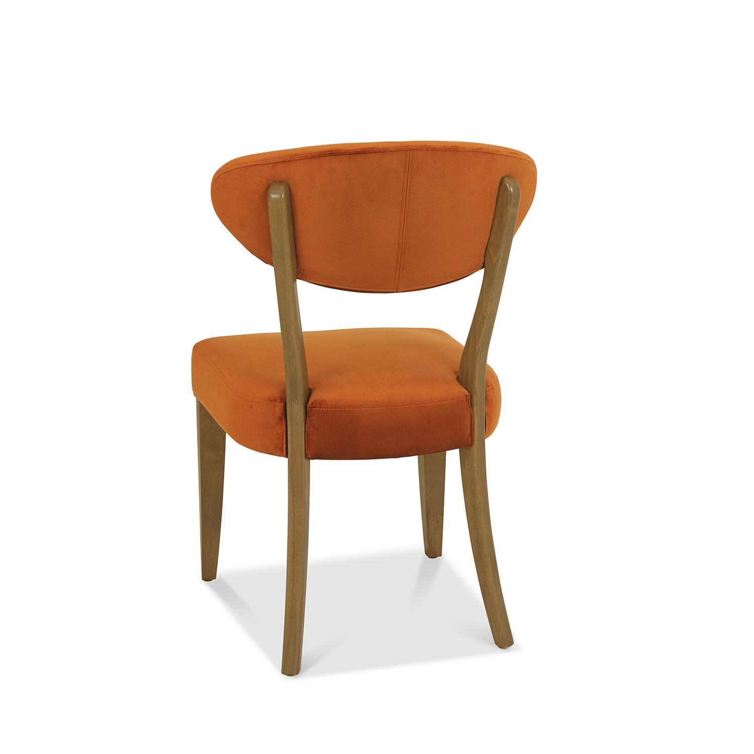 Oak Dining Chair - Rust Velvet