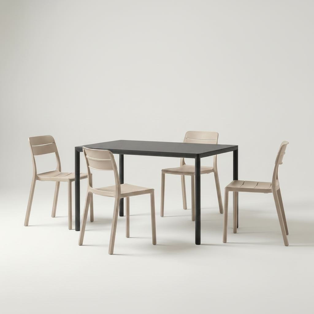 Corda chairs with Antracite table
