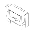 Scandi Oak Console Table With Shelf - Measurements