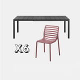 Dining Set - Rio 140 Extending Table & Doga Armless Chairs