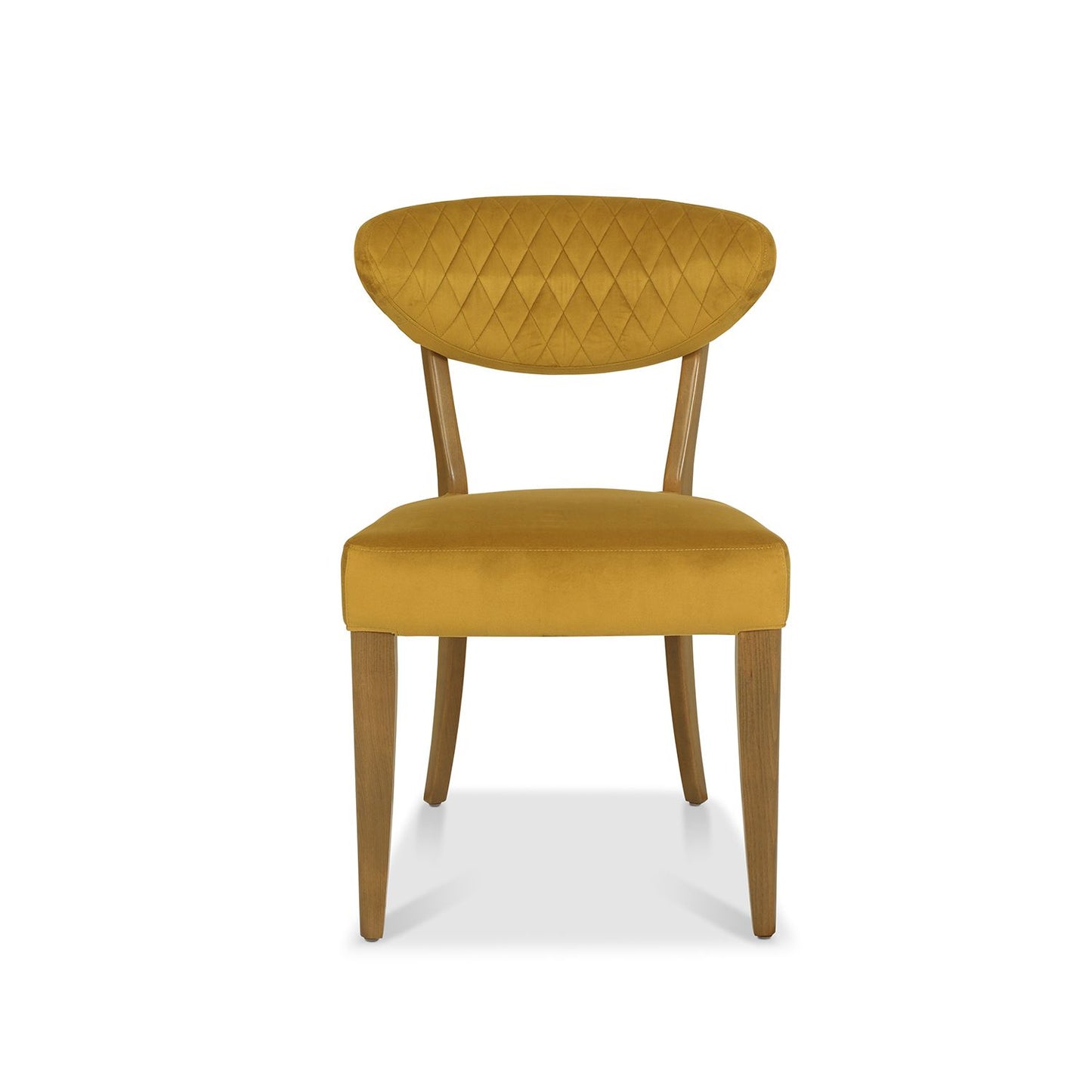  Rustic Oak Dining Chair - Dark Mustard Velvet