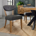 Phoenix Rustic Oak Dining Chair - Dark Grey