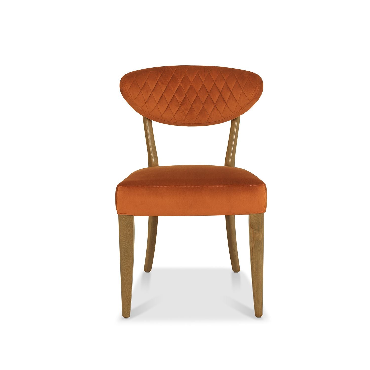 Rustic Oak Dining Chair - Rust Velvet