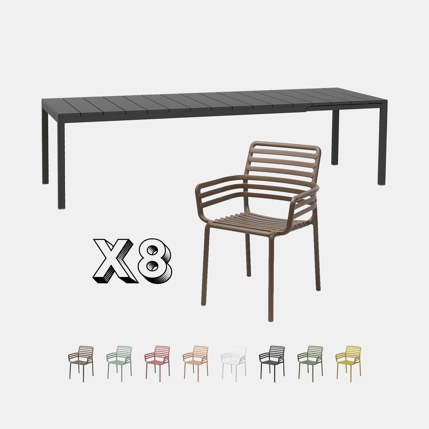 Dining Set - Rio 210 Extending Table & Doga Armchairs