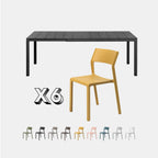 Dining Set - Rio 140 Extending Table & Trill Armless Chairs