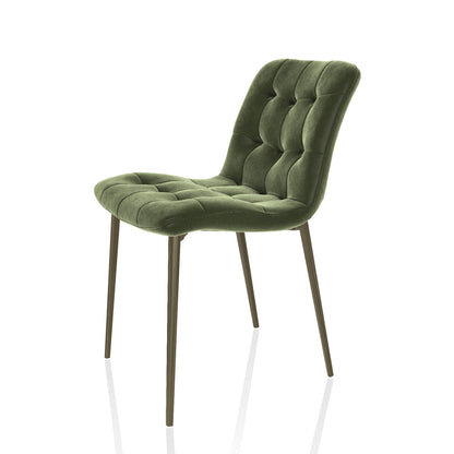 Kuga Chair Supreme Velvet By Bontempi Casa - Moss + Aged Brass Frame