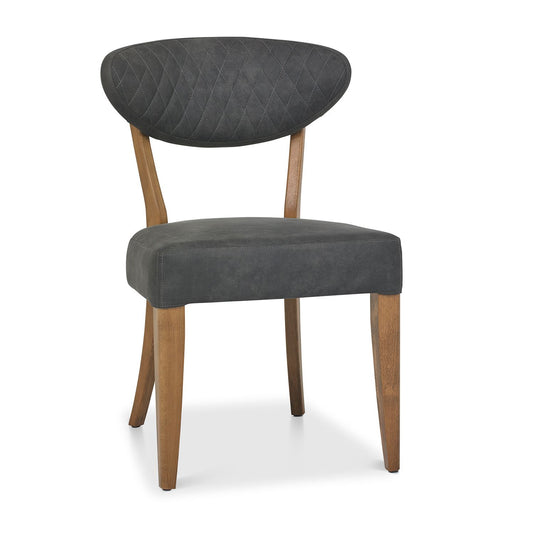 Phoenix Rustic Oak Dining Chair - Dark Grey