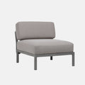 Grey armless Maximo elemento centrale chair on a white background