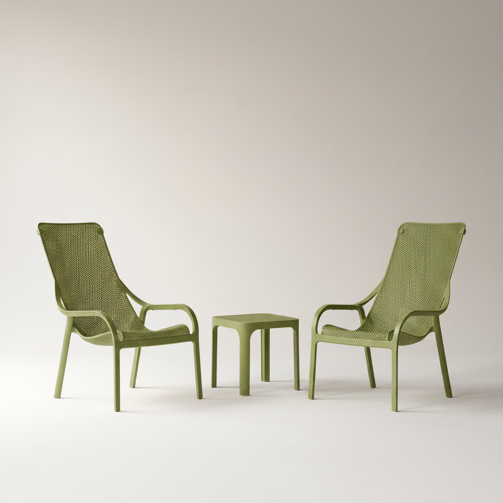 Nardi Garden Set - x2 Net Lounge Chairs & Net Table 40