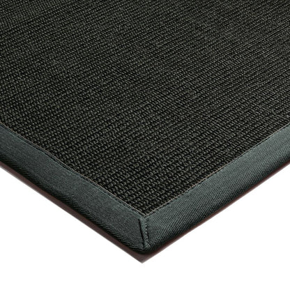 Sisal Floor Rug - Black/Grey Border