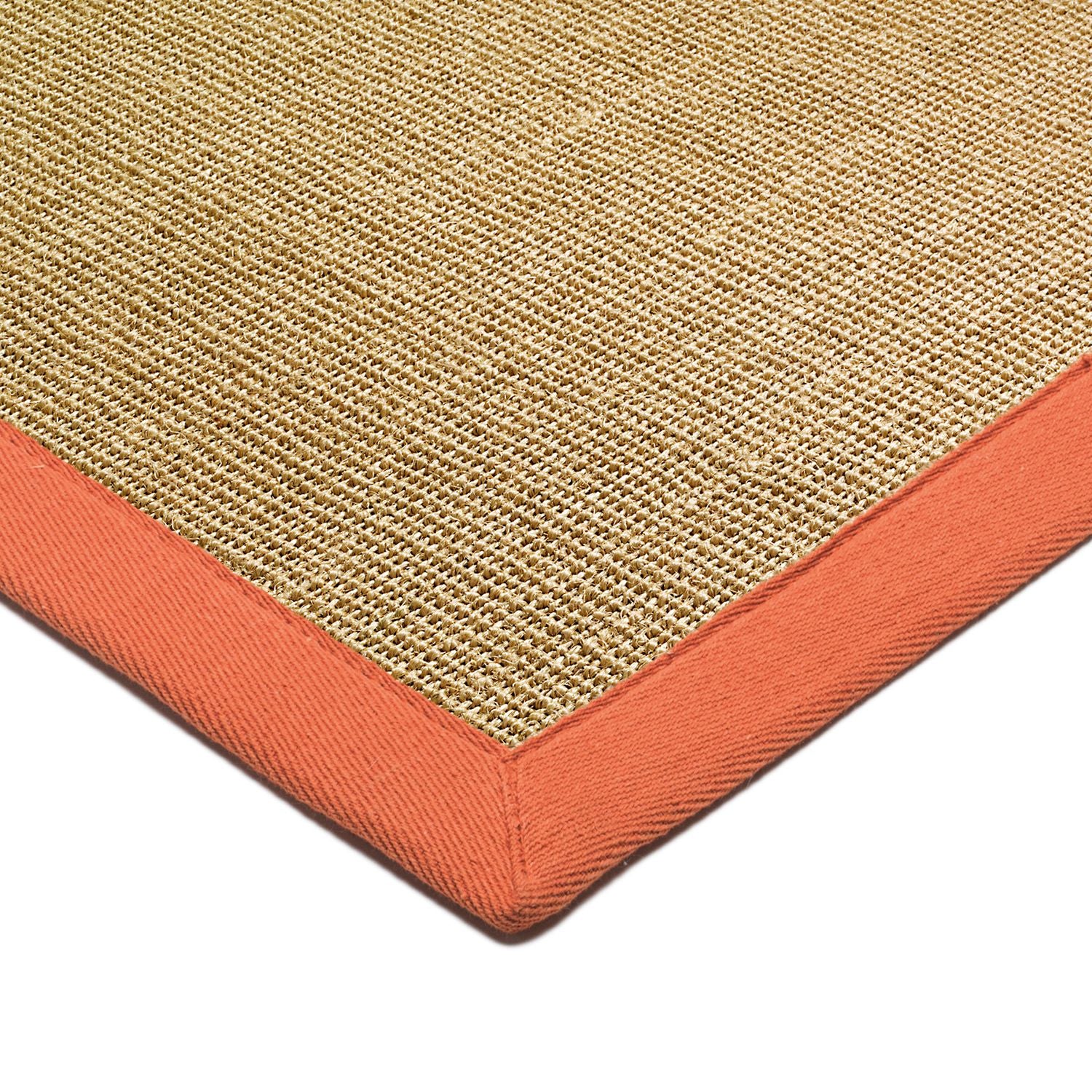 Sisal Floor Rug - Linen/Orange Border