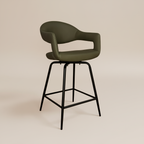 Olive counter stool on neutral backdrop
