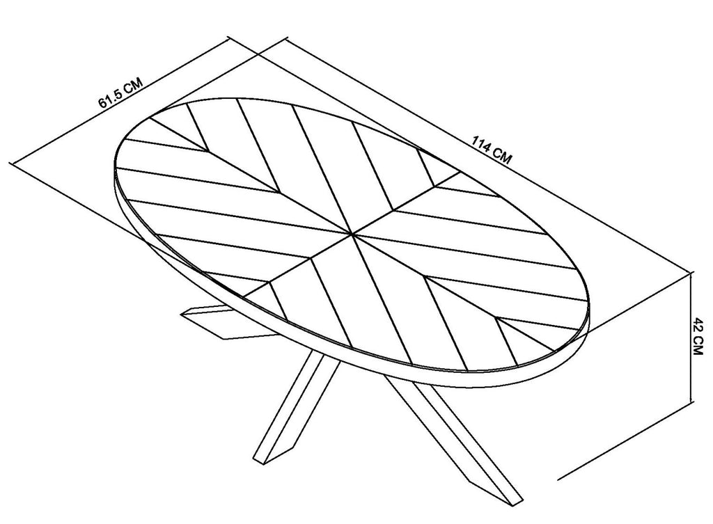  Fumed Oak Coffee Table - Line Diagram