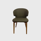 Pearl Dining Chair, Set Of 2 - Green Wooden Legs