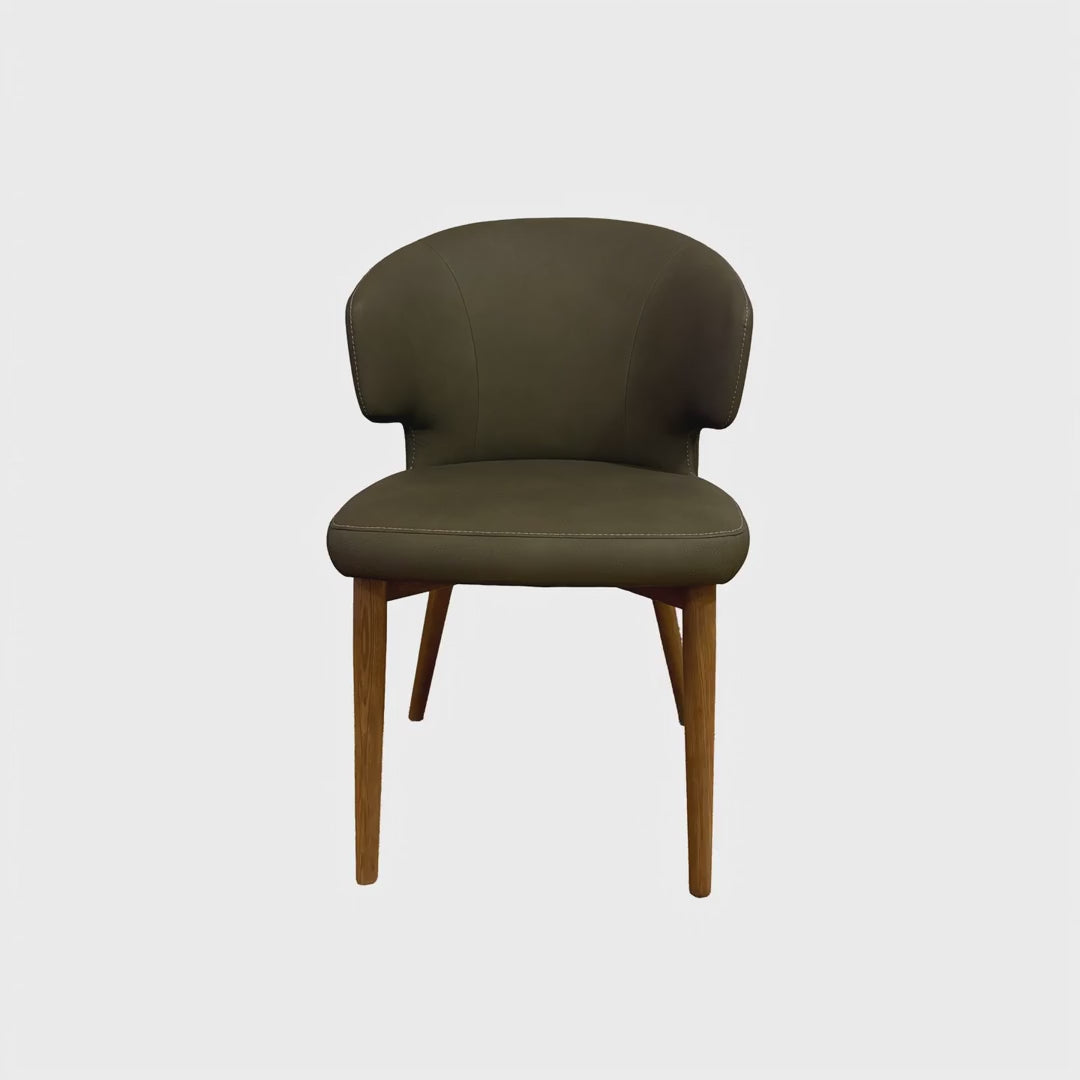 Pearl Dining Chair, Set Of 2 - Green Wooden Legs