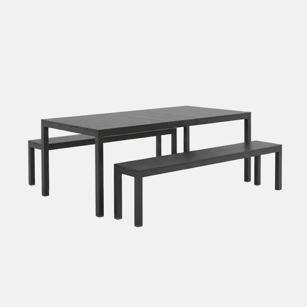 Nardi Dining Set - x2 Rio Aluminium Benches & Rio 210cm Aluminium Table