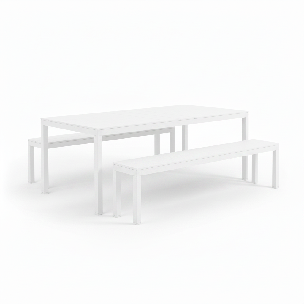 Nardi Dining Set - x2 Rio Aluminium Benches & Rio 210cm Table