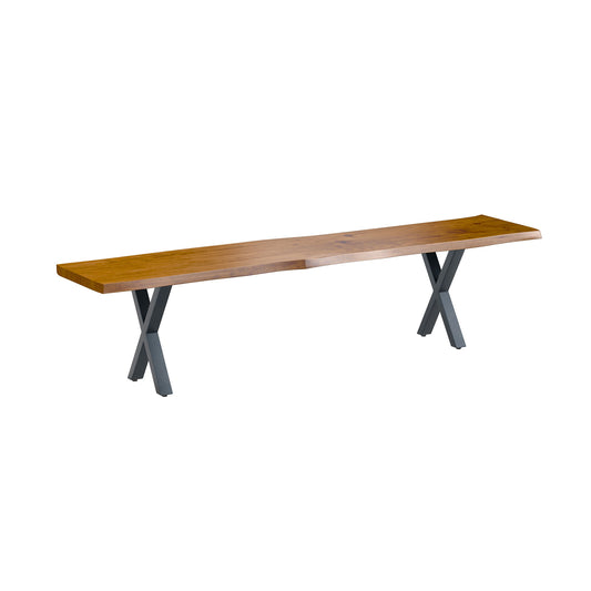 Hoxton Dining Bench - With Russet Top & X Shaped Legs - 2m