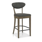 Phoenix Fumed Oak Bar Stool - Dark grey