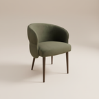 Single Olive Dining Chair with preferred backdrop