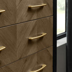 Oak & Peppercorn Chest - 5 Drawer