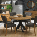Phoenix Rustic Oak Dining Table - Round