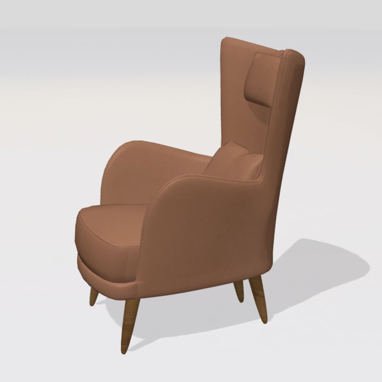 Kylian Armchair With 4 Walnut Legs By Fama - Dalmata 34 Fabric