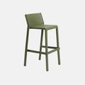 A yellow Trill Bar Stool by Nardi with a minimalist design, featuring a tall seat and a slender profile.