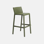 A yellow Trill Bar Stool by Nardi with a minimalist design, featuring a tall seat and a slender profile.