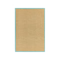 Sisal Floor Rug - Linen/Aqua Border
