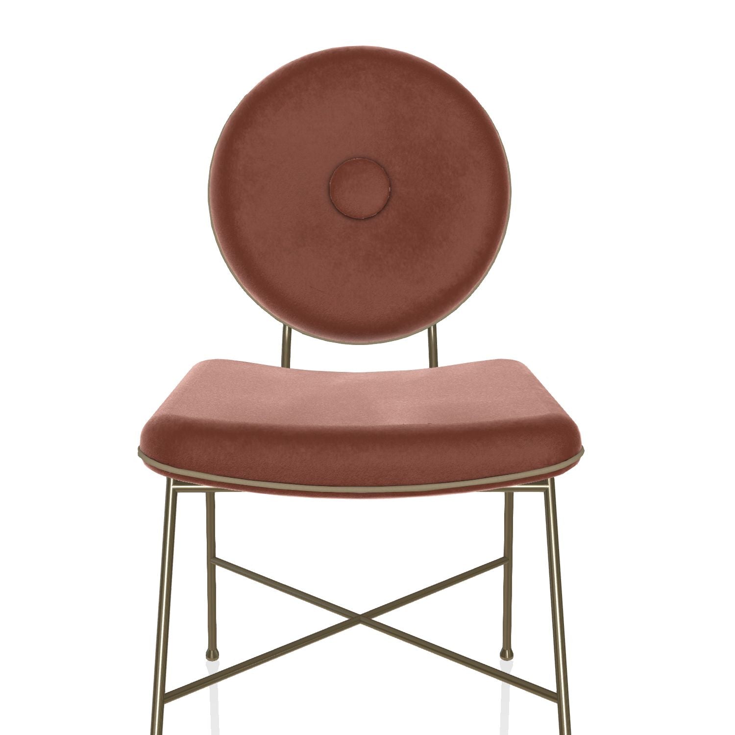 Penelope Chair Supreme Velvet/Corten By Bontempi Casa - Aged Brass Frame