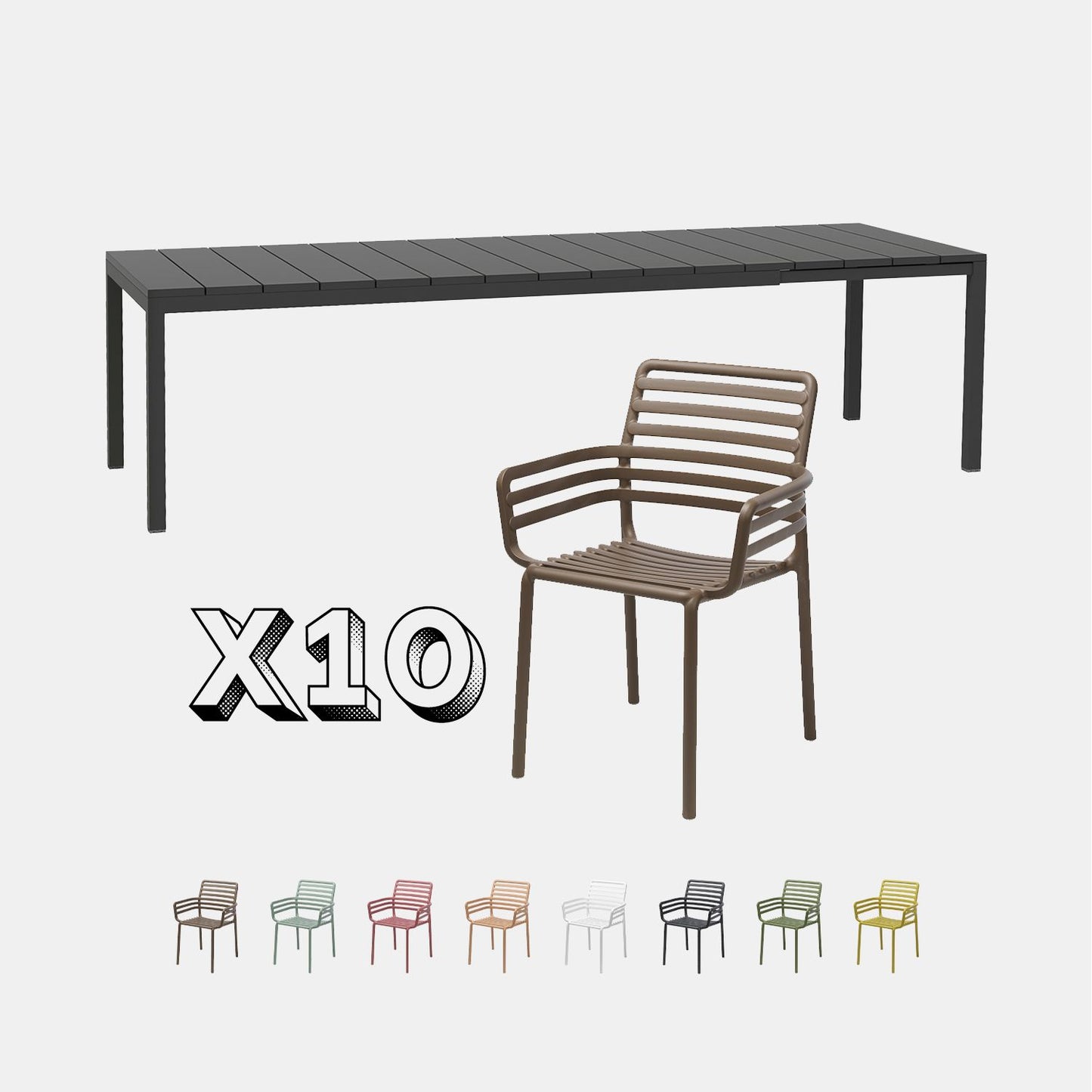 Dining Set - Rio 210 Extending Table & Doga Armchairs