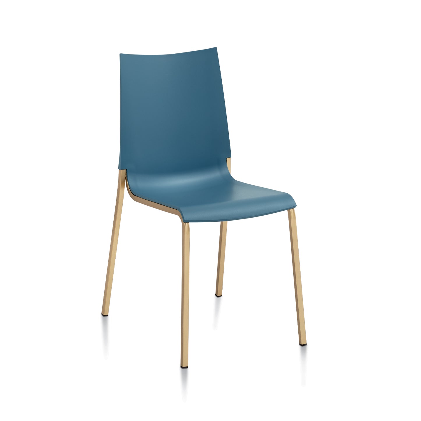 Eva Chair By Bontempi Casa - Blue Grey With Gold Base