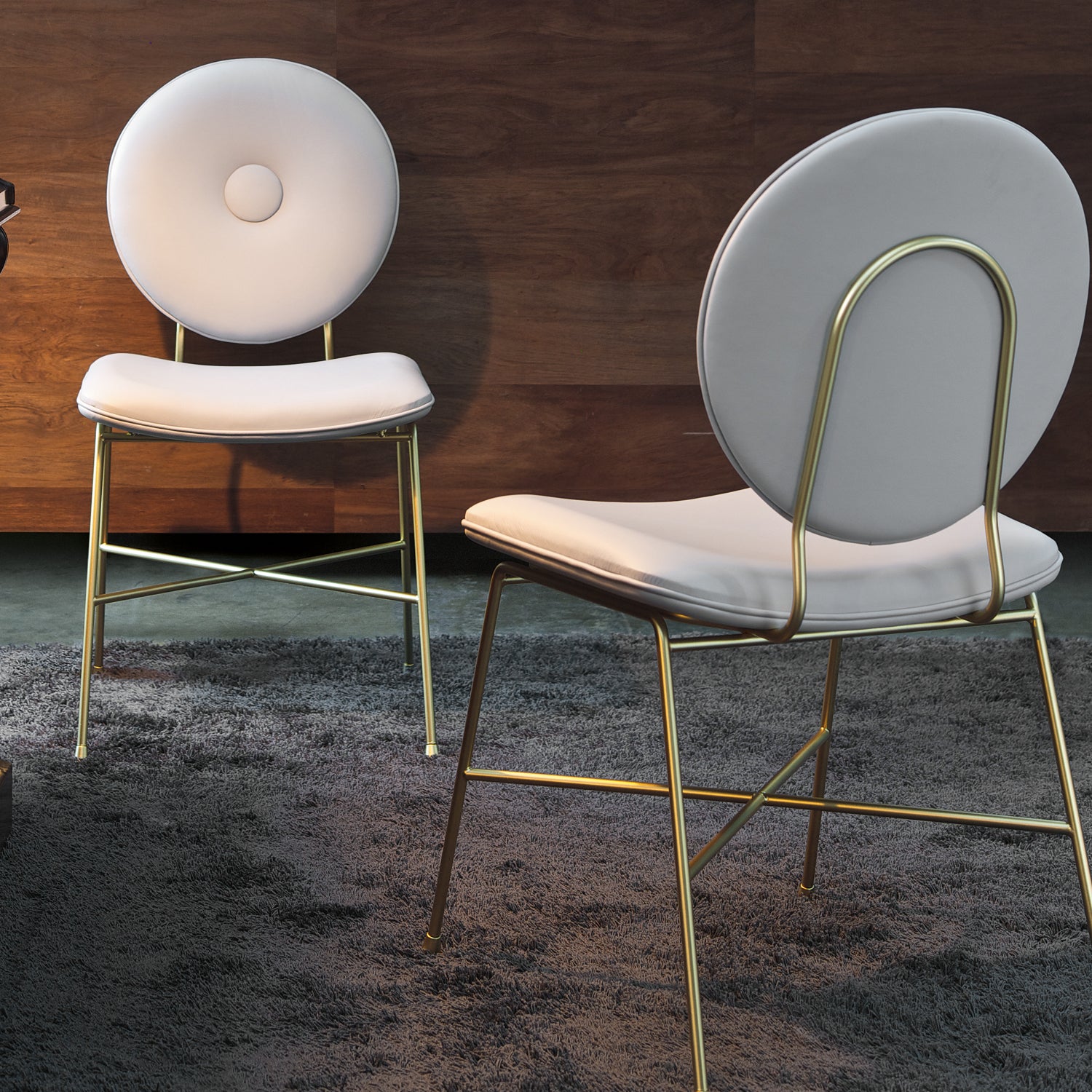 Penelope Chair In Ice White Leather By Bontempi Casa