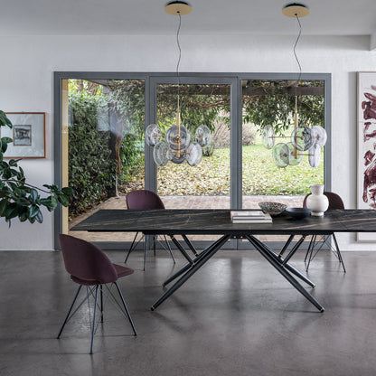 Bridge Dining Table By Bontempi Casa with Matt Noir  Super Marble