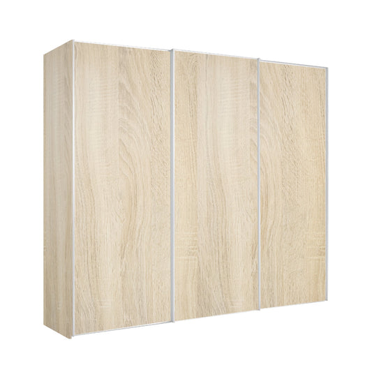 Chicago 250cm Sliding Wardrobe - Wooden Doors Light Oak