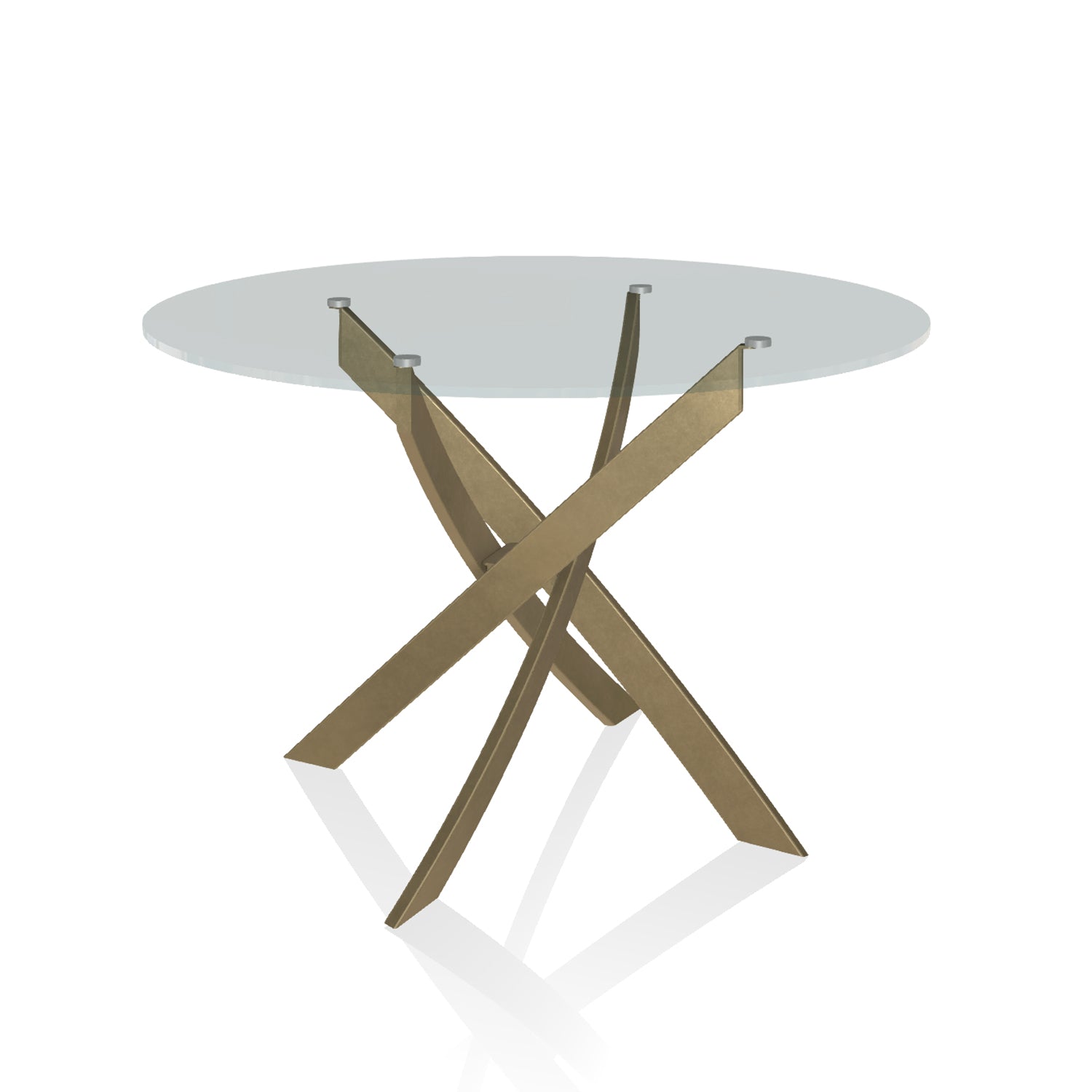Dining Table By Bontempi Casa - Gold & Clear Glass
