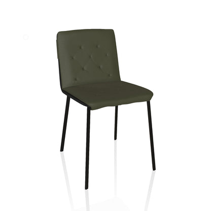 Kate Dining Chair By Bontempi Casa - Black With Green Cushion