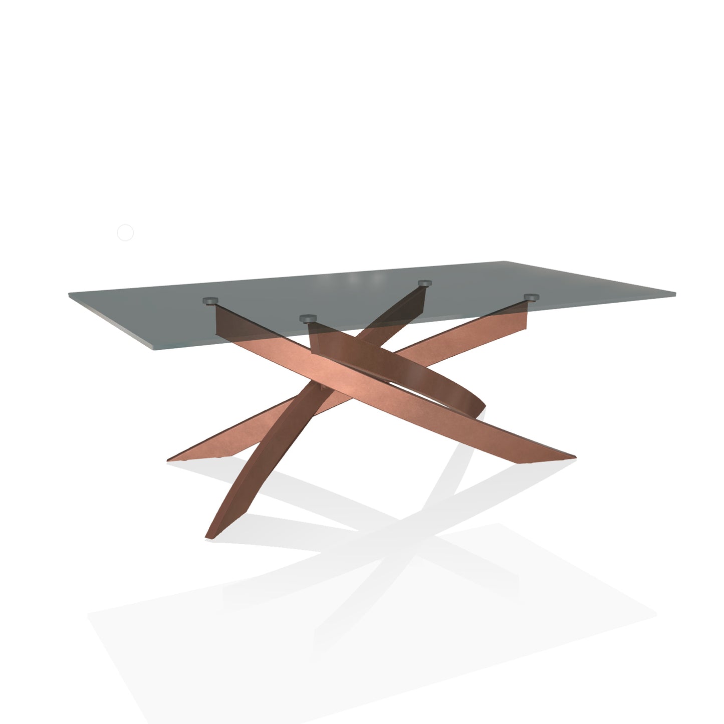 Artistico Coffee Table By Bontempi Casa - Rose Gold & Smoked Grey Glass