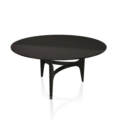 Universe Round Dining Table By Bontempi Casa - Black & Black Glass
