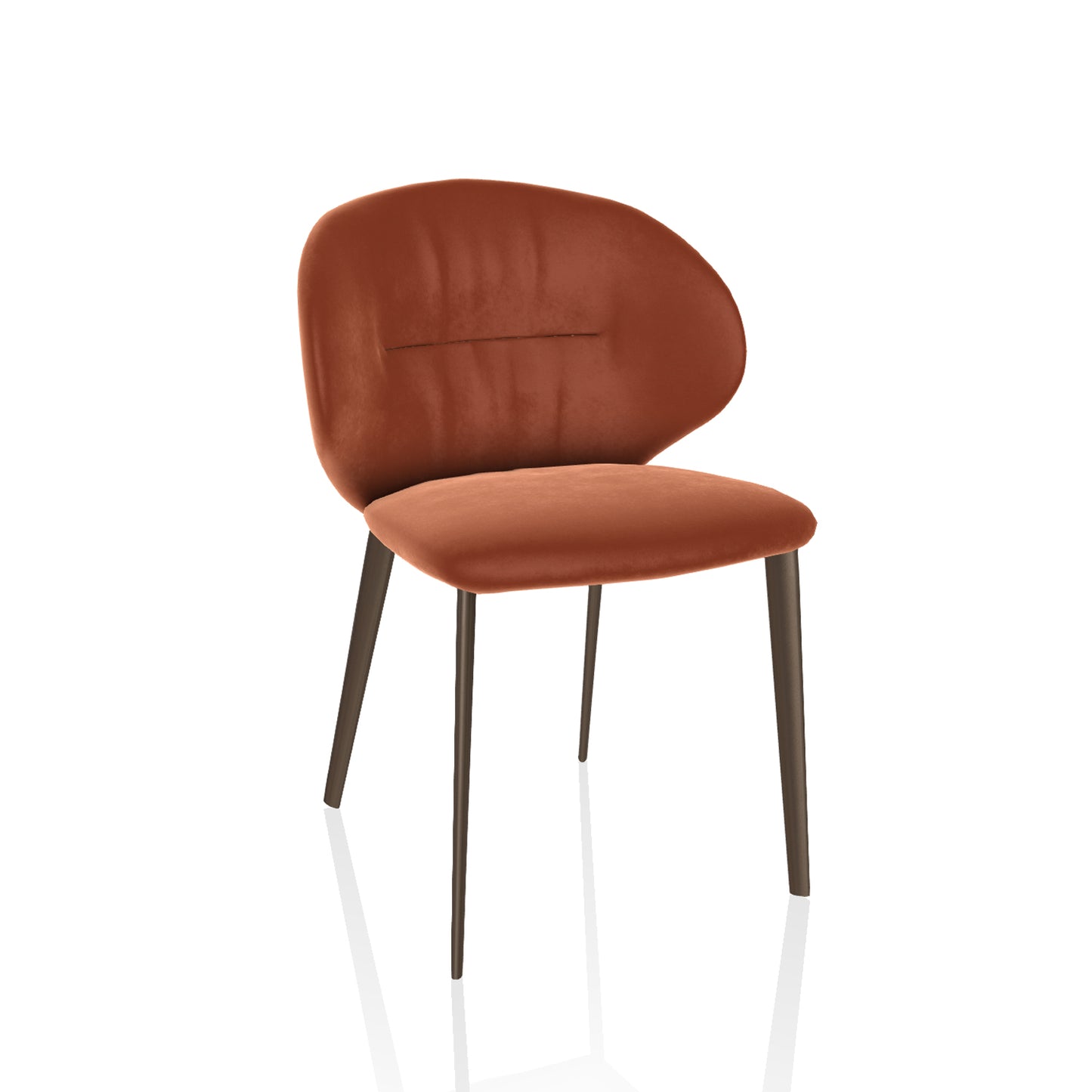 Drop Chair By Bontempi Casa - Terra Cotta Velvet & Brass Frame
