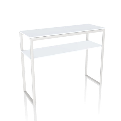 Hip Hop Console Table By Bontempi Casa - White Gloss Glass With White Base