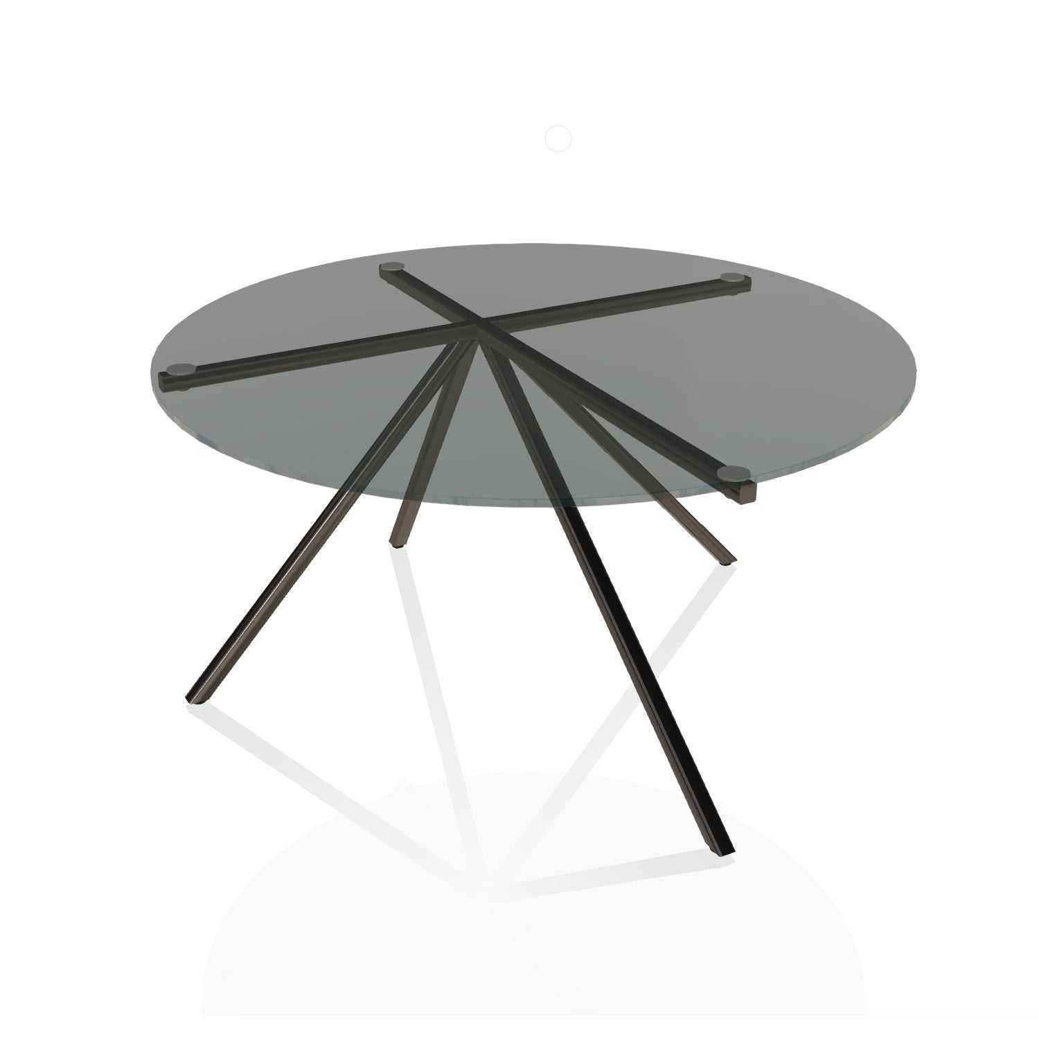 Ray Coffee Table By Bontempi Casa - Smoked Grey Glass With Natural Silver Base