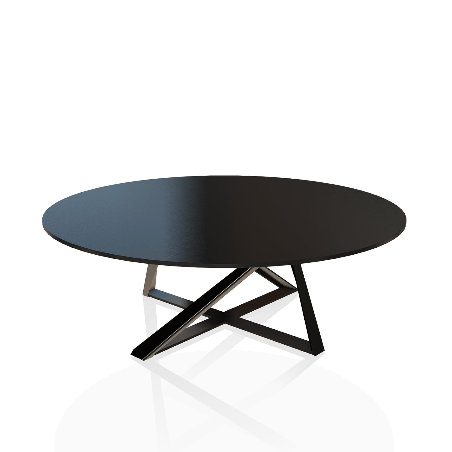 Millennium Large Coffee Table By Bontempi Casa - Velvet Matt Black Anti-Scratch Lacquered Glass WIth Black Gloss Base