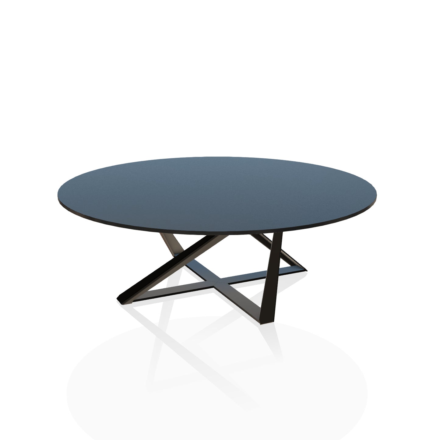 Millennium Large Coffee Table By Bontempi Casa - Velvet Matt Black Anti-Scratch Lacquered Glass WIth Black Gloss Base