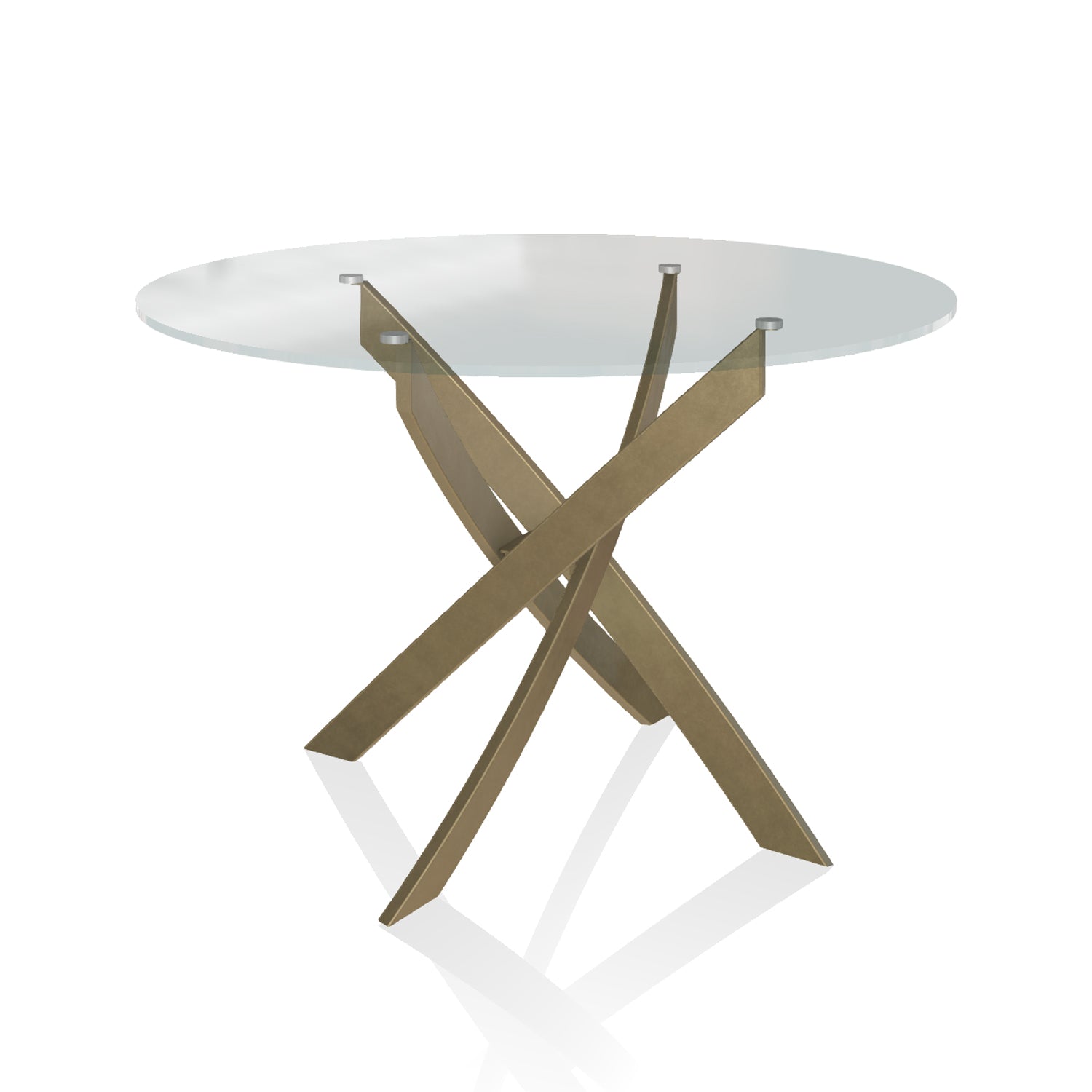 Barone Dining Table By Bontempi Casa - Gold & Clear Glass