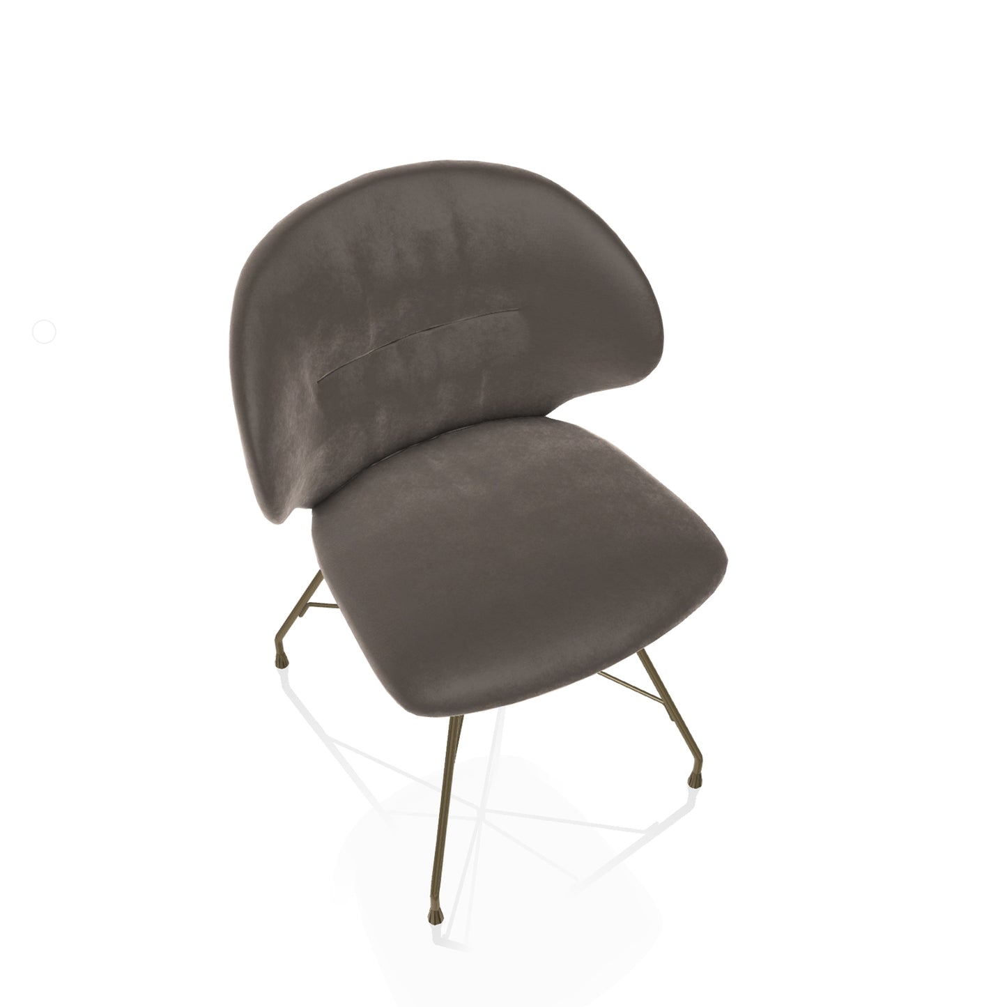  Chair By Bontempi Casa - Dove Grey Velvet & Brass