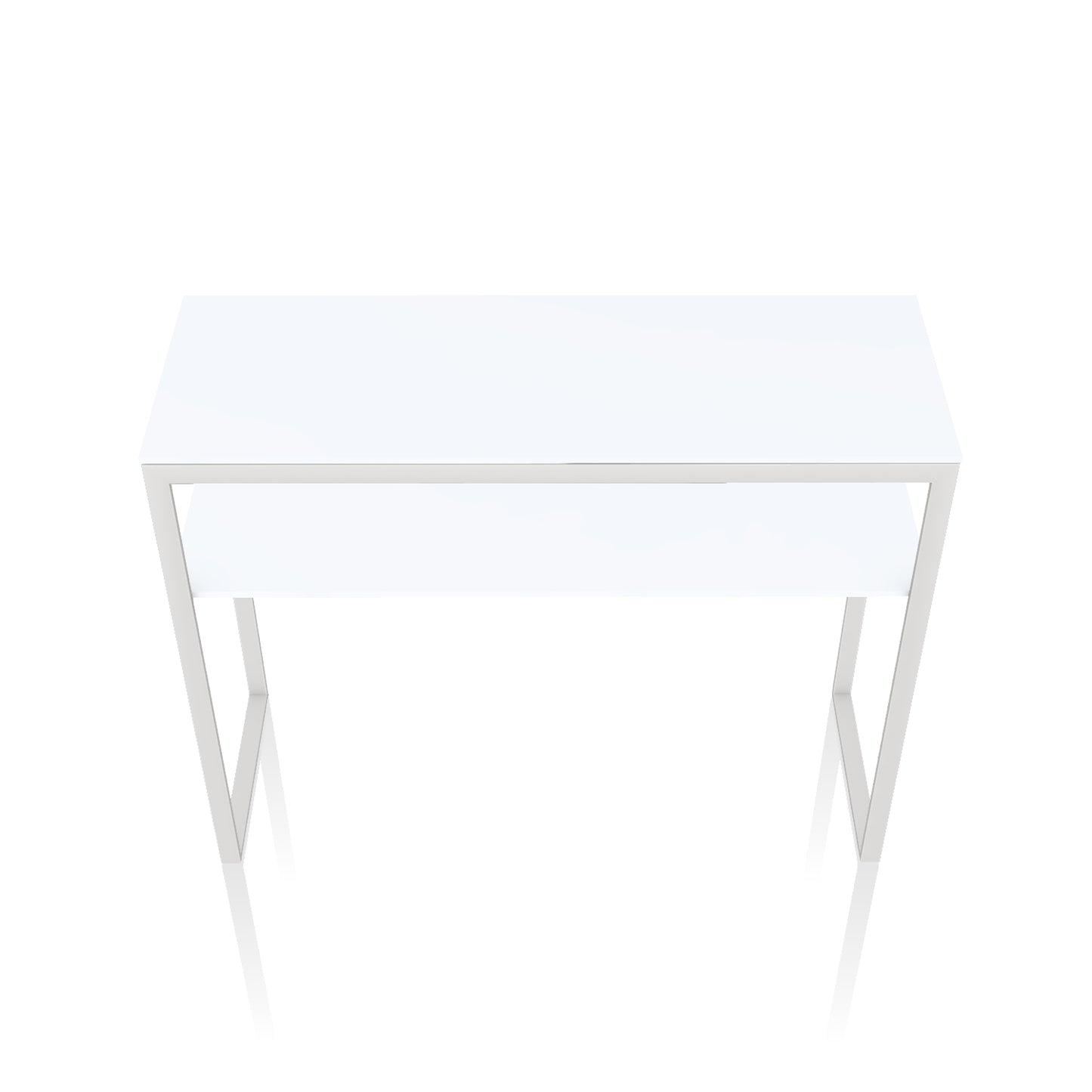 Console Table By Bontempi Casa - White Gloss Glass With White Base
