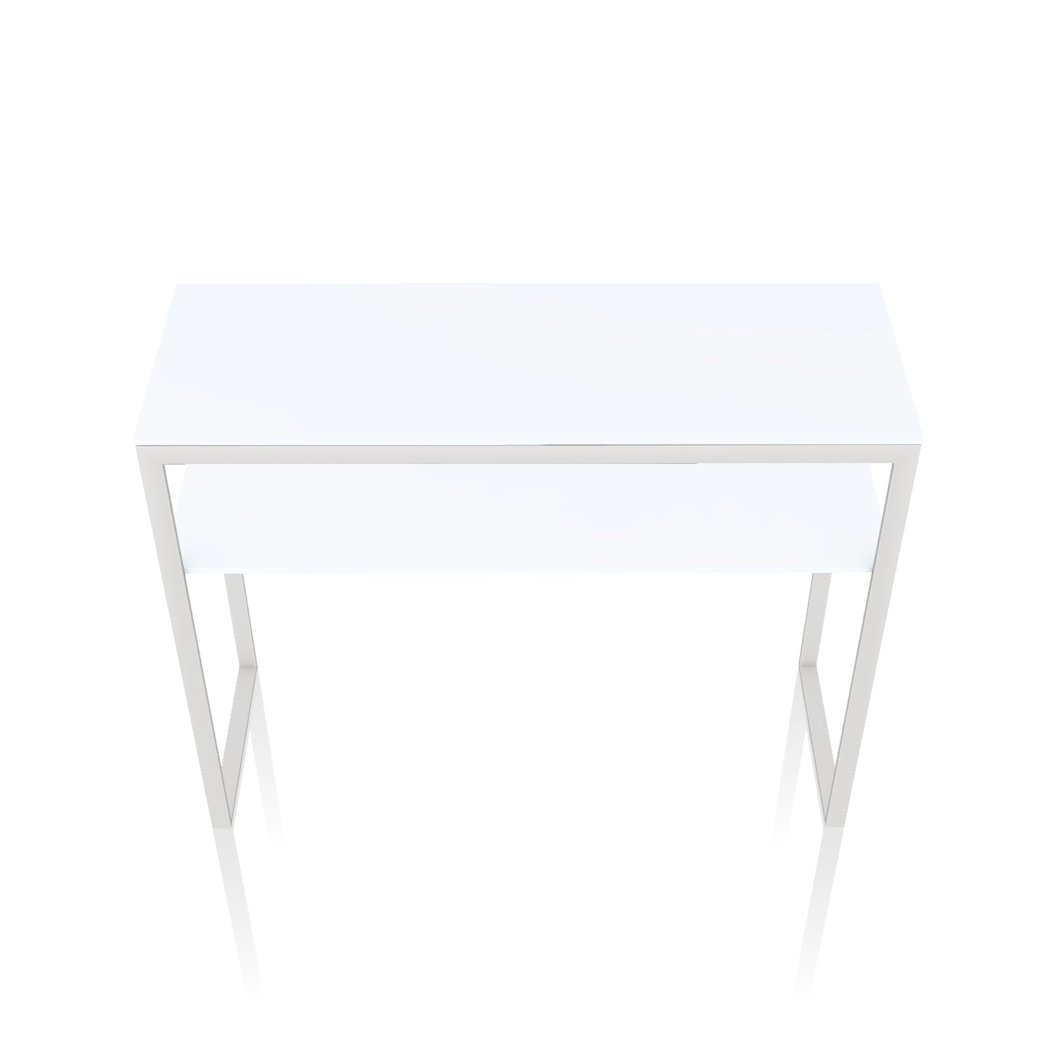 Console Table By Bontempi Casa - White Gloss Glass With White Base